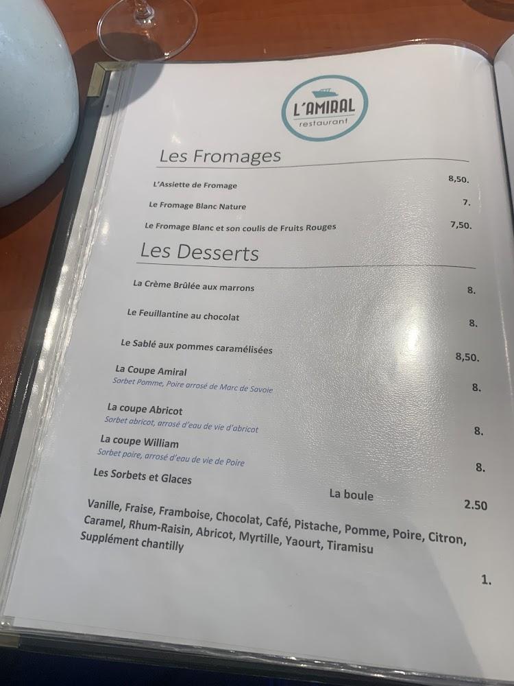 Restaurant L'Amiral - Menu Image 1