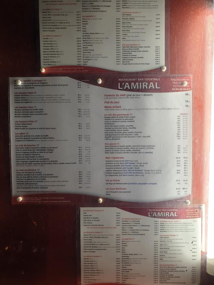 Restaurant L'Amiral - Menu Image 3
